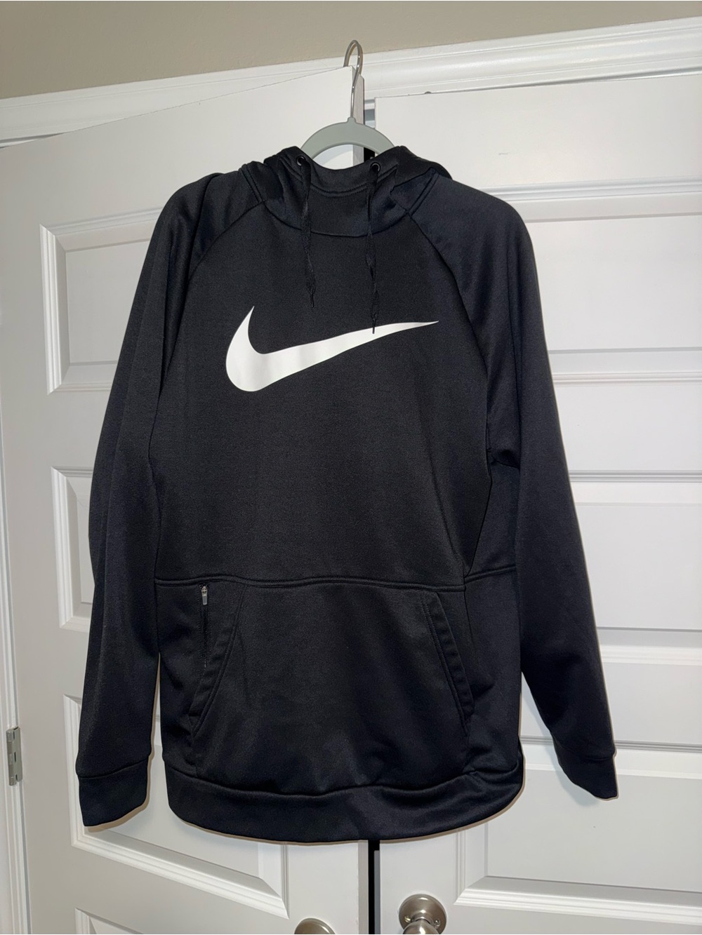 Nike Black Hoodie with White Swoosh Logo